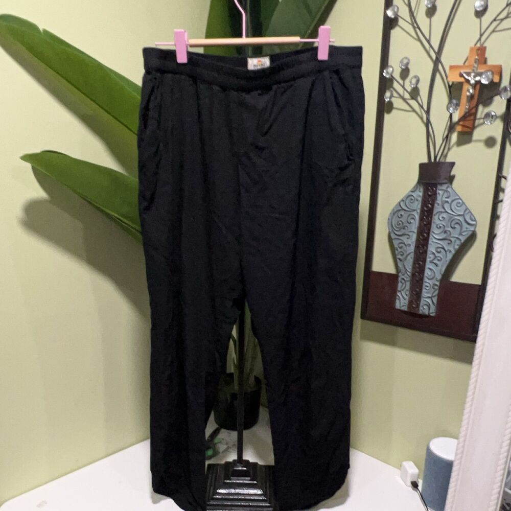 Marine Layer Allison Pants Black Women's Large Tencel Lyocell Stretch Ankle